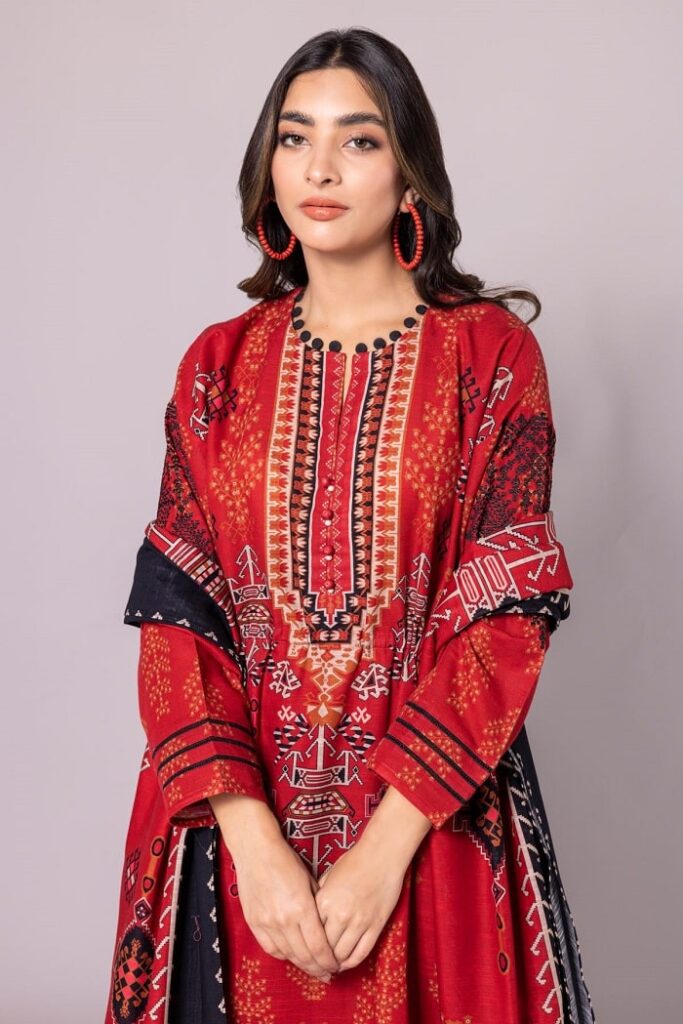 Khaadi Winter Sale Upto 70% off at Unstitched Collection Red