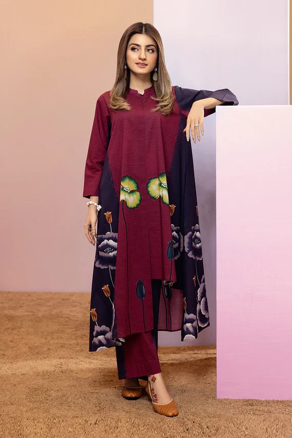 Nishat Linen Ready To Wear Summer Collection Maroon